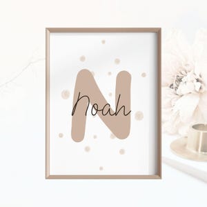 Póster Personalizado Póster Infantil Descarga Digital Habitación Infantil Nombre y Letra