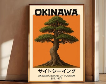 Orange Okinawa Wall Art, Japan-inspired Travel Print, Ryukyu