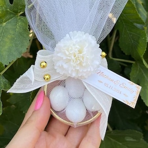 Almond Dragee Favors for Guest, Wedding Almond Candy Favor, Custom Edible Candy Favors, Engagement Candy Favor, Baptism Almond Dragee Favors