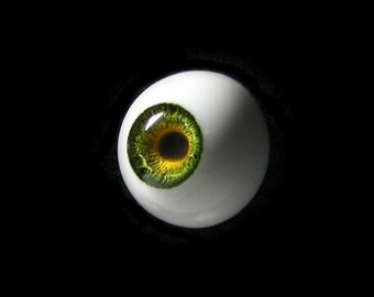 NEW 14mm bjd eyes "Kalamata Olive", Bjd eyes, Doll eyes, Green eyes, Yellow eyes, Resin eyes, Fantasy eyes, Realistic eyes