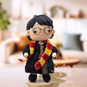 Harry, Wizard Inspired Dolls, Handmade Crochet, Posable!