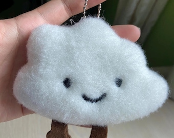 Adorable cloud plush keychain, bag buddy, gift idea, plushy toy, stuffed animal accessories, soft toy, bag charm, keyring accessories,