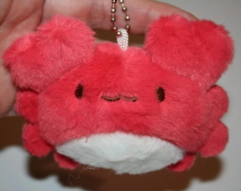 Red Crab Plush Keychain, Cute Sea Animal Bag Charm, Kawaii Zodiac Cancer Gift, Beach Lover Gift