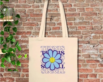 Bolsa de mano premium: "Bolsa de mano de tenis con flores"