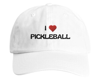 Gorra I Love Pickleball: gorra de sarga de algodón de perfil bajo para adultos