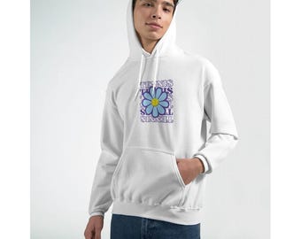 Sudadera con capucha de tenis con flores: sudadera con capucha unisex clásica