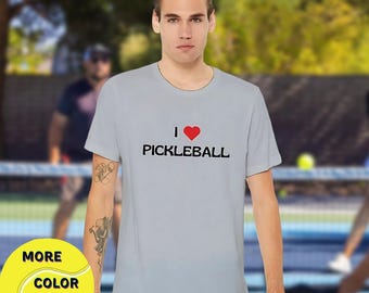 Camiseta I Love Pickleball: camiseta premium unisex con cuello redondo