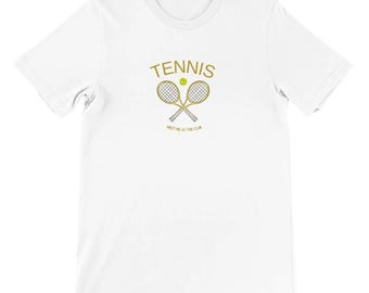 Camiseta de tenis vintage con diseño de cuello redondo unisex premium "Nos vemos en el club"