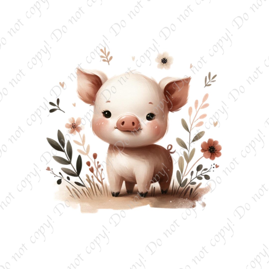 Farm Animal Nursery Bundle Cute Cow, Pig, Calf, Chick Baby Shower Decor ...
