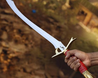 Handmade Wheel of Time Heron Mark Sword | Steel Replica with Scabbard