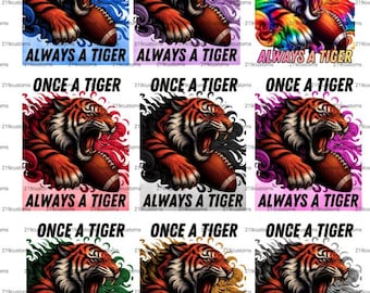 Una vez Tigre Siempre Tigre Fútbol 9 archivos de color - Diseño de sublimación, Descarga digital,