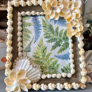 Strand inspirierter Holzrahmen 8 x 10 mit zeigen Herzen und Muschel florale Akzente für Hochzeiten und Jubiläumsgeschenke oder besondere Anlässe.