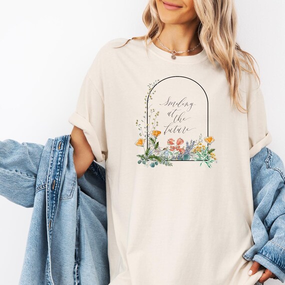 Smiling at the Future • Comfort Colors® Proverbs 31 Floral Christian T-Shirt