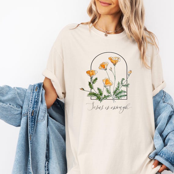 Jesus is Enough Comfort Colors® Floral Christian T-Shirt