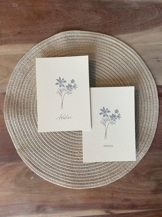 Birth Month Flower Print • Calligraphy, Watercolor Floral Art on Italian Paper