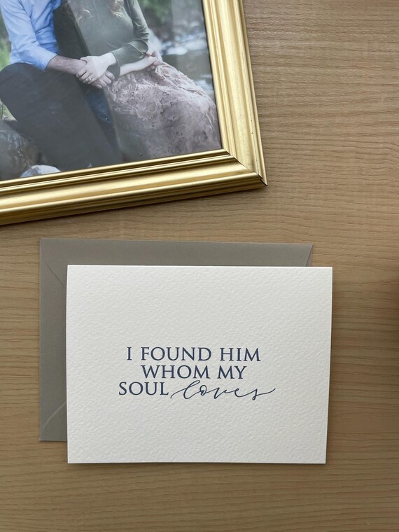 I Found Him: Calligraphy Greeting Card on Italian Paper
