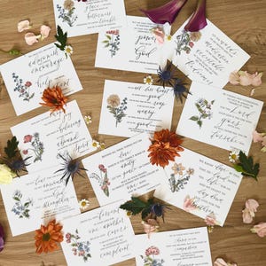 Women in Ministry Floral Scripture Memory Cards • Watercolor and Calligraphy on Italian Paper