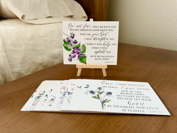 Hope in Christ Bible Floral Scripture Memory Cards Watercolor and Calligraphy on Italian Paper