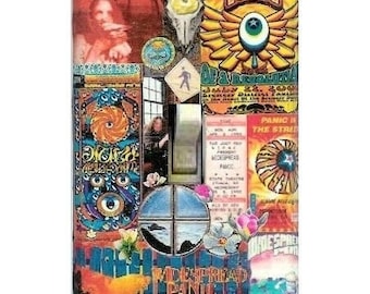 Original Phish String Cheese Incident Widespread Panic handmade Light Switch Plate switchplate Collage decoupage SCI Grateful Dead Music Art