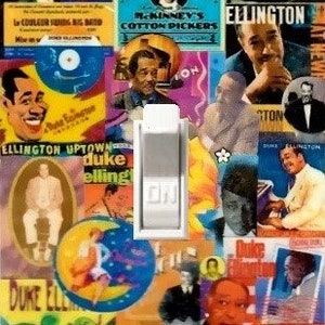 Original Billie Holiday Louis Armstrong Ella Fitzgerald Duke Ellington Bessie Smith Josephine Baker Switch Plate SwitchPlate Collage Art 40s Duke Ellington