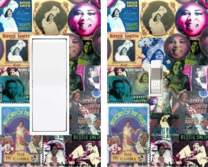 Original Billie Holiday Louis Armstrong Ella Fitzgerald Duke Ellington Bessie Smith Josephine Baker Switch Plate SwitchPlate Collage Art 40s Bessie Smith