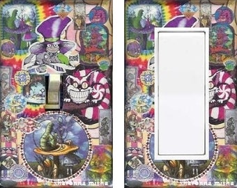 Original WIZARD of Oz ALICE in WONDERLAND Collage light switch plate handmade switchplate art Dorothy I've Seen Some Shit Adult Swim Cartoon