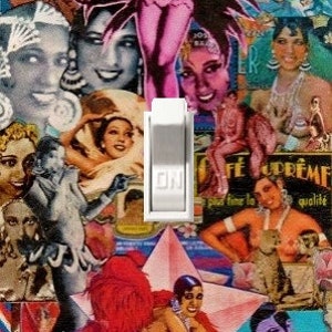 Original Billie Holiday Louis Armstrong Ella Fitzgerald Duke Ellington Bessie Smith Josephine Baker Switch Plate SwitchPlate Collage Art 40s Josephine Baker