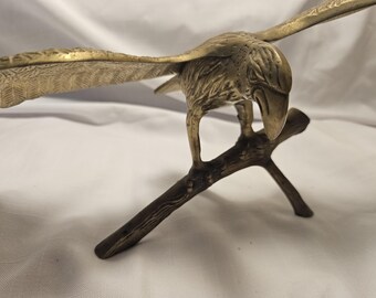 Large Brass Eagle on Branch Stand