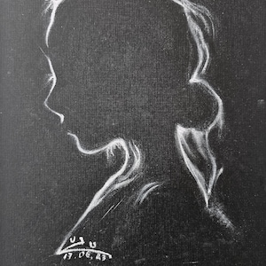 charcoal, art. woman face, pastel,  whimsical Woman Drawing,