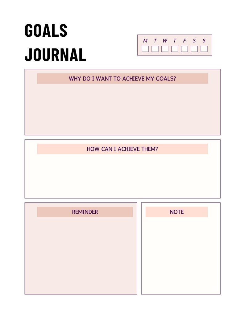 GOAL PLANNER COLORFUL - Etsy