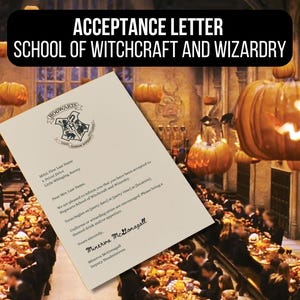 編集可能な魔法魔術学校の入学許可書 - パーソナライズされたホグワーツパーティー招待状テンプレート - 印刷可能 - 即時ダウンロード