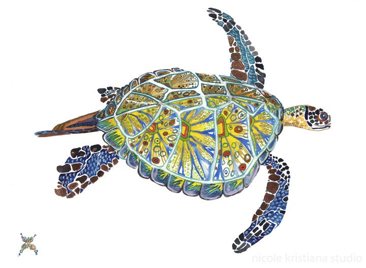 Tortuga marina // decoración del hogar // Impresión de arte // | Etsy