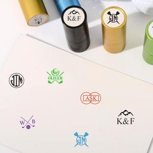 Custom Golf Ball Stamp with Ink,Personalized Ball Stamp,Monogram Golf Ball Stamp,Custom Stainless Stamp,Golf Ball Stamp Set,Gift for Husband