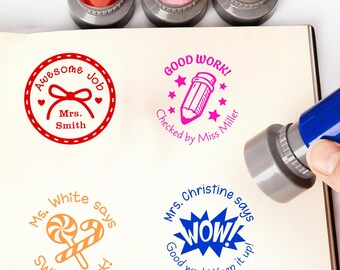 Custom Teacher Stamp Personalized Name Teacher Stamps, Classroom Assessment Stamp, Teacher Appreciation Gift,Teacher Thank You Keepsake Gift