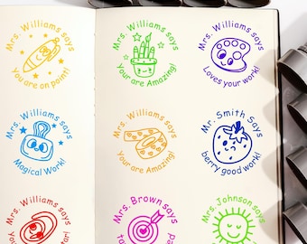Custom Teacher Stamp, Personalized teacher stamps, Encouragement Stamp, Teacher Grading Stamp, Teacher Gift, Homework Stamp, Teacher Gift