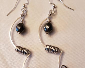 Earrings with Hematite bead