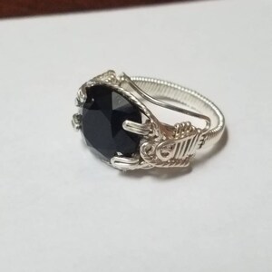 Jet Black Swarovski crystal Prong Ring