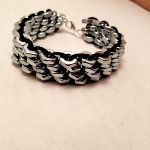 Peyote style 4 rows Hex nut bracelet