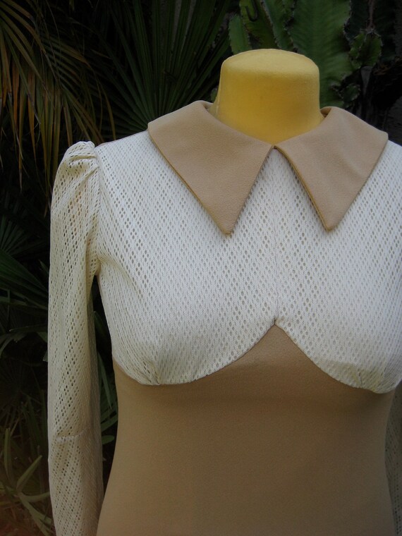 Items similar to Fishnet mesh lace dress Vintage mini a-line ...