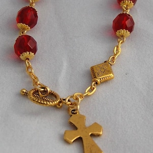 PICK YOUR COLORS: 1-decade Catholic Rosary Bracelet
