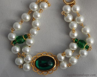 Bracciale rinascimentale "Mary" fatto a mano: gioielli in costume medievali Tudor elisabettiani