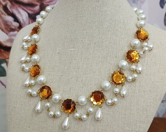 PICK COLOR: Gloria Renaissance Necklace, Medieval Necklace, Tudor Elizabethan Victorian Georgian Regency Civil War Faire SCA Dress Gown