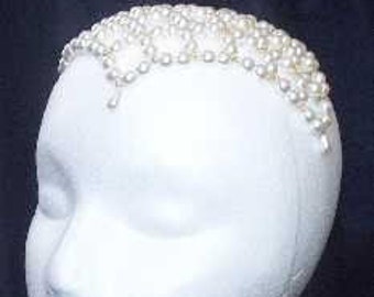 PICK YOUR COLOR: "Diana" "Diana" Reta Lattice Pearl Renaissance Medieval Elizabethan Tudor Headpiece