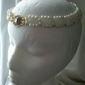 PICK YOUR COLOR: &quot;Amalie&quot; Replication Renaissance Circlet Headpiece Medieval Victorian Elizabethan Tudor Faire Bodice Dress Gown