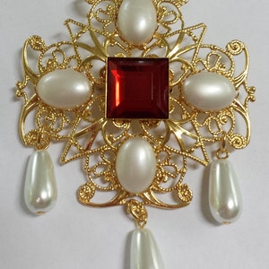 PICK YOUR COLOR: "Caroline" Renaissance Bodice Hat Pin Brooch, Medieval Elizabethan Tudor, for Faire Halloween Cosplay Wedding Dress Gown
