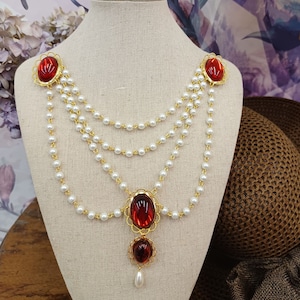 PICK YOUR COLOR: "Bice" Renaissance Bodice Jewellery, Medieval Elizabethan Tudor Bodice Jewelry, for Faire Halloween Wedding Dress Gown