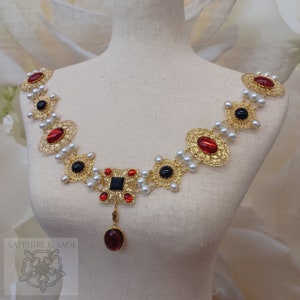 PICK YOUR COLOR: 55-60&quot;, Hilliard&#39;s King Henry Viii Tudor Renaissance Elizabethan Livery Chain Collar Faire Wedding Dress Doublet Jerkin