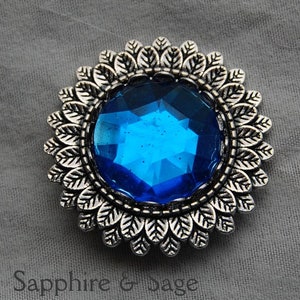 Renaissance "Edward" Jerkin Doublet Bodice Brooch Pin: Large Faceted Rhinestone Medieval Tudor Elizabethan Costume Jewelry