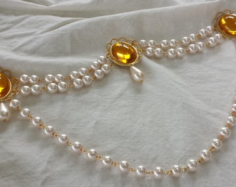 PICK YOUR COLOR: &quot;Diana&quot; Renaissance Bodice Jewellery Jewelry, Medieval Elizabethan Tudor for Sca Faire Wedding Prom Formal Dress Gown