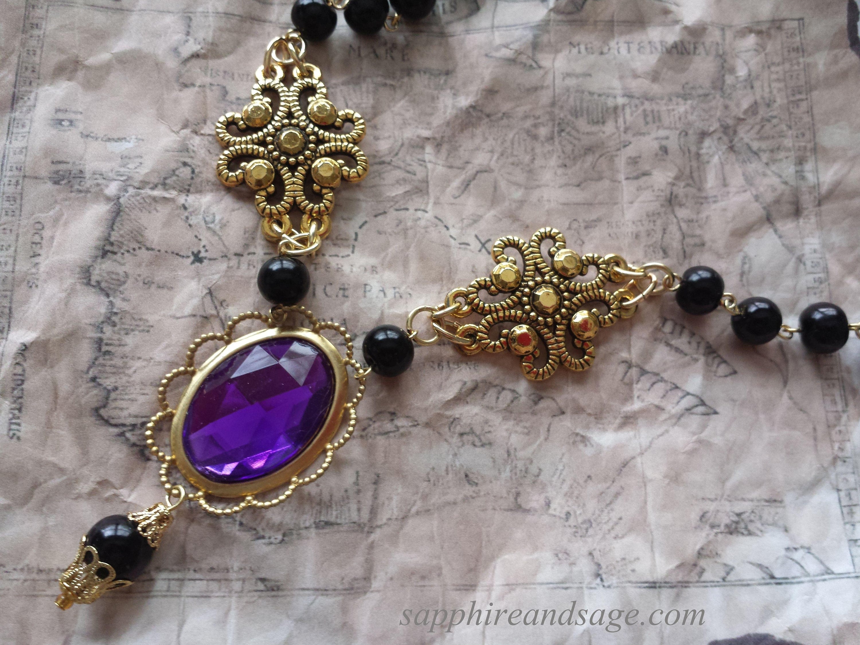 PICK YOUR COLOR: Morgan Renaissance Pirate Necklace, Medieval Tudor Elizabethan Victorian Georgian Regency Civil War Faire Dress Gown